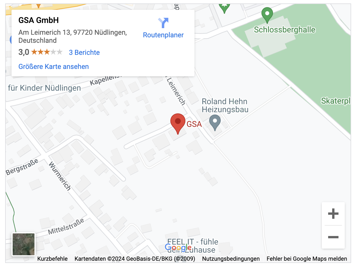 Fire Protection Solutions Brandschutz Google Maps Karte GSA Bad Kissingen