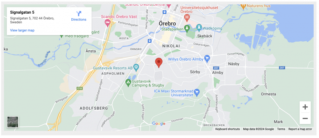 Google Map Oerebro