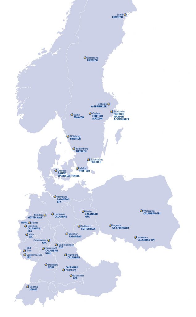 Fire Protection Solutions Brandschutz Feuerschutz Standortkarte EU 2 2024