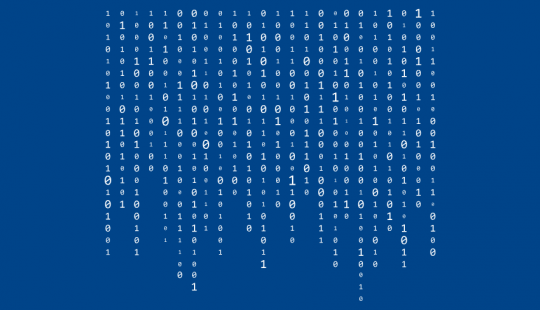 Blauer Hintergrund mit binärem Code – Symbolbild für Ausbildung als Fachinformatiker:in | Sarstedt