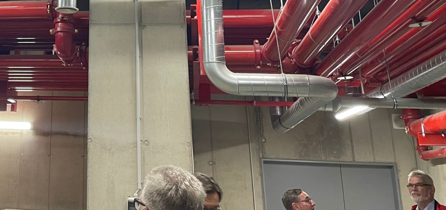Rote Sprinklerrohre und -leitungen