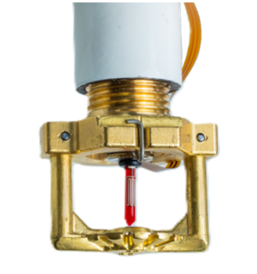 SmartFit Sprinkler – Digitale Löschtechnik im Detail Detailansicht des SmartFit Sprinklers, innovative digitale Sprinkleranlage für präzisen Brandschutz.