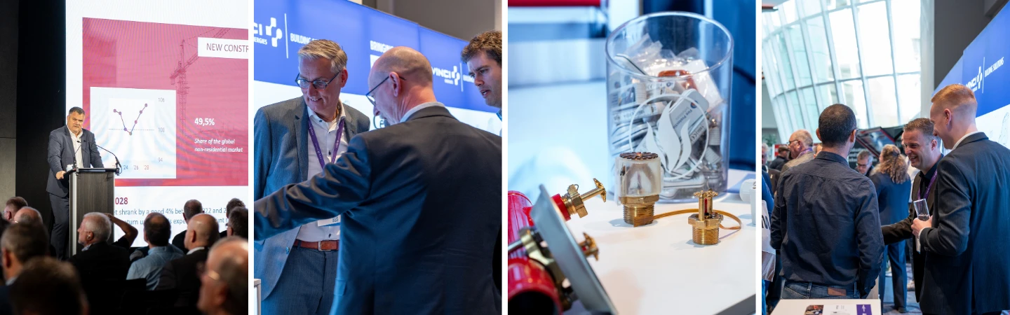 Eindrücke aus Vorträgen, Fachgesprächen und Ausstellungsbereichen während der Fire Sprinkler International 2026