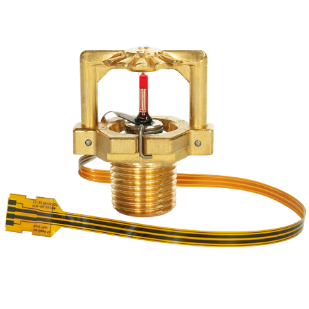 Detailansicht des SmartFit® Sprinklers mit elektrischem Anschluss – digitale, gezielt auslösbare Sprinkleranlage für präzisen Brandschutz